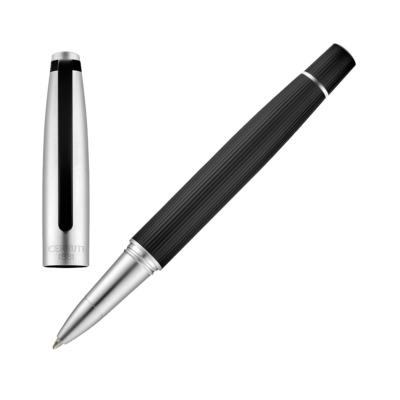 CERRUTI 1881 BENSON ΣΤΥΛΟ ROLLER ΑΣΗΜΙ-ΜΑΥΡΟ
