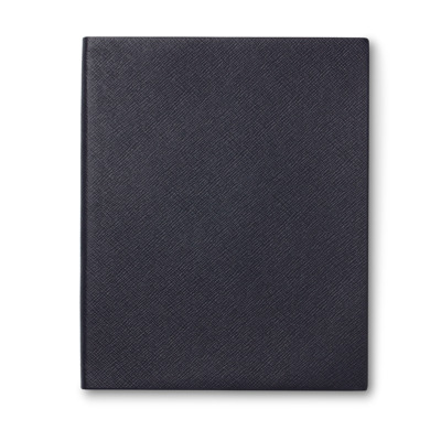 SMYTHSON PORTOBELLO PREMIUM ΔΕΡΜΑΤΙΝΟ ΣΗΜΕΙΩΜΑΤΑΡΙΟ DESK-SIZE ( 21 x 26 ) ΜΠΛΕ ΣΚΟΥΡΟ