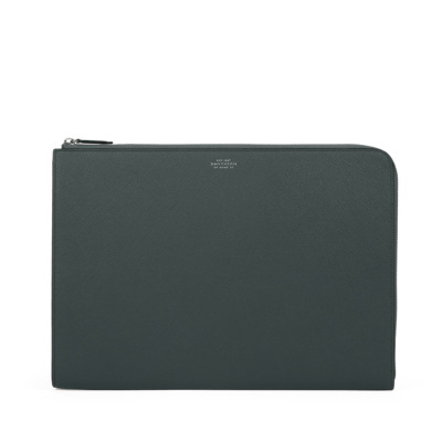 SMYTHSON PANAMA ΔΕΡΜΑΤΙΝΗ ΘΗΚΗ LAPTOP 16” ΣΚΟΥΡΟ ΠΡΑΣΙΝΟ