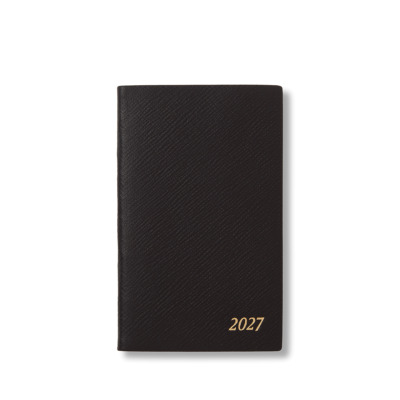 SMYTHSON PANAMA PREMIUM ΔΕΡΜΑΤΙΝΟ ΕΒΔΟΜΑΔΙΑΙΟ ΗΜΕΡΟΛΟΓΙΟ POCKET-SIZE A6 ( 9 X 14 ) 2027 ΜΑΥΡΟ