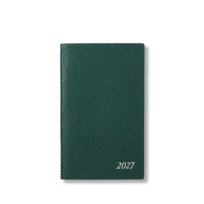SMYTHSON PANAMA PREMIUM ΔΕΡΜΑΤΙΝΟ ΕΒΔΟΜΑΔΙΑΙΟ ΗΜΕΡΟΛΟΓΙΟ POCKET-SIZE A6 ( 9 X 14 ) 2027 ΠΡΑΣΙΝΟ