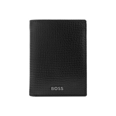 HUGO BOSS GRID ΔΕΡΜΑΤΙΝΗ ΚΑΡΤΟΘΗΚΗ ΜΑΥΡΗ