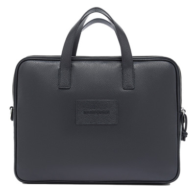 EMPORIO ARMANI ΔΕΡΜΑΤΙΝΟΣ ΧΑΡΤΟΦΥΛΑΚΑΣ ΜΑΥΡΟΣ