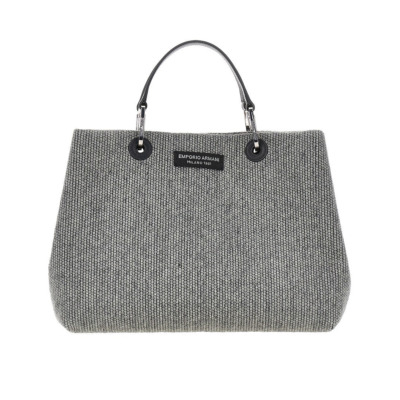 EMPORIO ARMANI WOOL-BLEND ΓΥΝΑΙΚΕΙΑ ΤΣΑΝΤΑ ΩΜΟΥ GREY