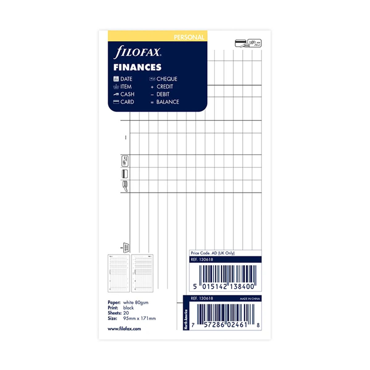 FILOFAX ΑΝΤΑΛΛΑΚΤΙΚΟ PERSONAL FINANCES